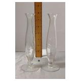 Glass bud vases (2)