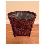 Wicker waste basket