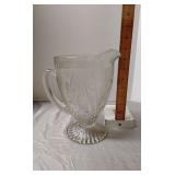 Iris & Herringbone glass pitcher