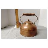 Copper teapot w/ wooden handle