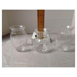 Glass bud vases (3)
