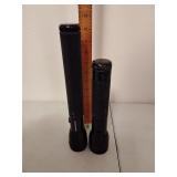 Two metal flashlights