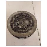 Holiday tin w/ pewter top