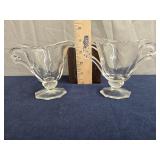 Heisey glass cream & sugar bowl
