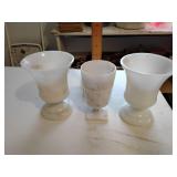 Milk glass vases (3)