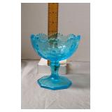 Kemple Glass compote azure blue
