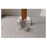 Frosted glass French bulldog figurine