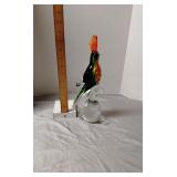 Murano style parrot glass figurine