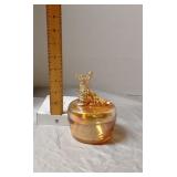 Jeanette glass Scottie dog marigold powder jar