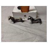 Pewter dog figurines (2)