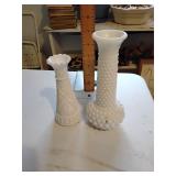 Milk glass vases (2)