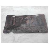 North Carolina plates 1937