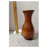 Hand carved wooden vase