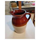 Glazed stonware pitcher