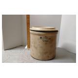 Stoneware two gallon lidded crock