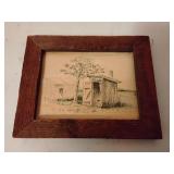 Framed outhouse print 8' x 6.5'