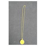 Gold toned US Buffalo nickel on chain