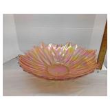 Marigold carnival glass center piece bowl