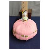 Porcelain half doll pin cushion