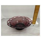 Imperial Glass amethyst lace glass bowl