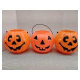 3 Jack o lantern candy buckets
