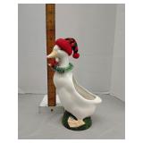 Festive ceramic Christmas goose