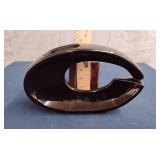 Black ceramic postmodern Irebana vase