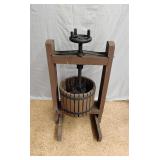 Cast iron & wood fruit/cider press