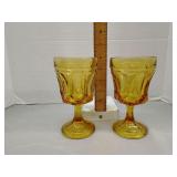Anchor Hocking Fairfield amber wine glasses (2)