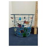 Wire tropical fish waste basket