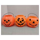 3 Jack of Lantern candy buckets