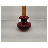 Anchor Hocking royal ruby red glass squatball vase