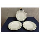 Pyrex double green stripe dinner plates (5)