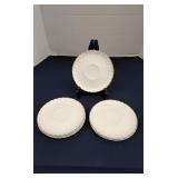 Ceramic saucers w/ silver trim (6)