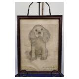 Original pencil drawing framed