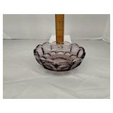 Imperial glass amethyst thumbprint nappy bowl