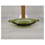 Indiana Glass avocado green relish dish