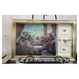 Vintage 3D holographic The Last Supper wall clock