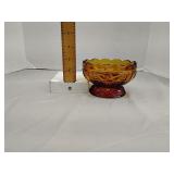 Indiana Glass amber fairy lamp bottom