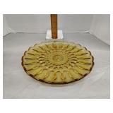Fairfield amber glass serving plate