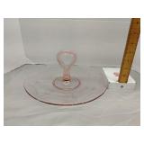 Pink depress glass serving plate