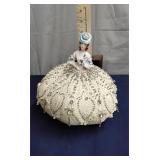 German porcelain half doll pin cushion