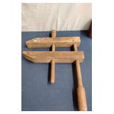 Antique wooden clamp