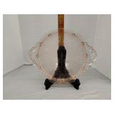 Jeannette cherry blossom glass serving platter