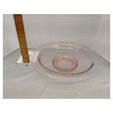 Pink depression glass console bowl