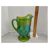Indiana glass lime green carnival glass pitcher