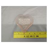 Indiana glass pink pressed glass heart dish