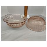 Kig trellis pink glass bowls (2)