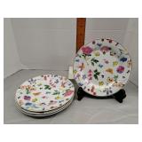 Floral salad plates (4)