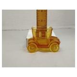 Amber glass car dish/toothpick holder